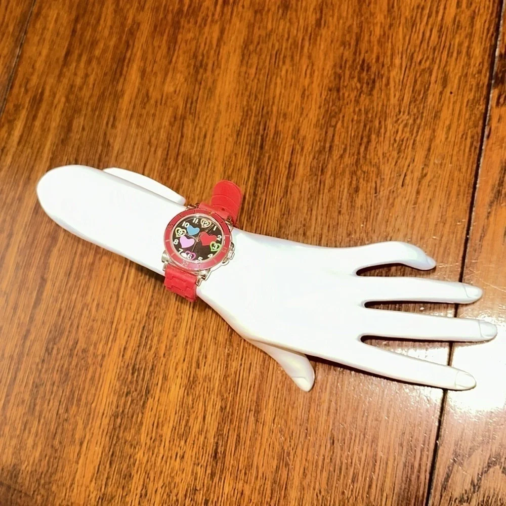 Ladies courts watch with pink silicone band